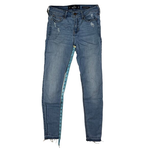 Hollister Mid-Rise Super Skinny Size 26x30 3R Stretch Denim Distressed Raw Hem - Picture 14 of 14